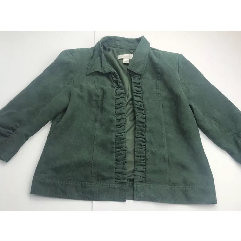Christopher & Banks Dark Green Jacket Sz M